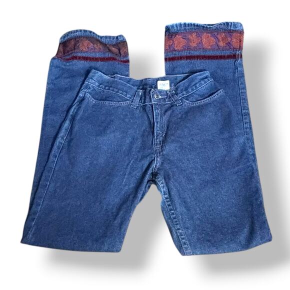 Vintage Levi’s 478 Juniors Bootcut Jeans Low Rise Embroidered Leaf Hem Y2K Boho - Picture 12 of 12